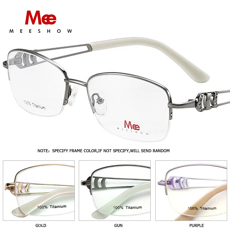 Pure Titanium women's glasses frame Rhinestones miopia eye glasses high quality Europe stylish optical eyewear prescription 8509