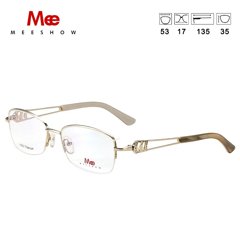 Pure Titanium women's glasses frame Rhinestones miopia eye glasses high quality Europe stylish optical eyewear prescription 8509