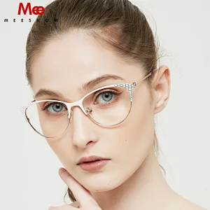 Messhow new glasses frame woman's cat eye glasses brand designe stylish prescription glasses myopia ladies computer glasses 6933