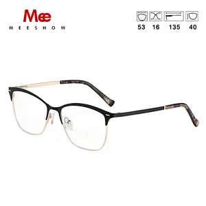 Meeshow Brand Alloy glasses frame women's eyeglases cat eye eyewear female optical blue prescription glasses myopia 5061
