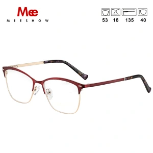 Meeshow Brand Alloy glasses frame women's eyeglases cat eye eyewear female optical blue prescription glasses myopia 5061