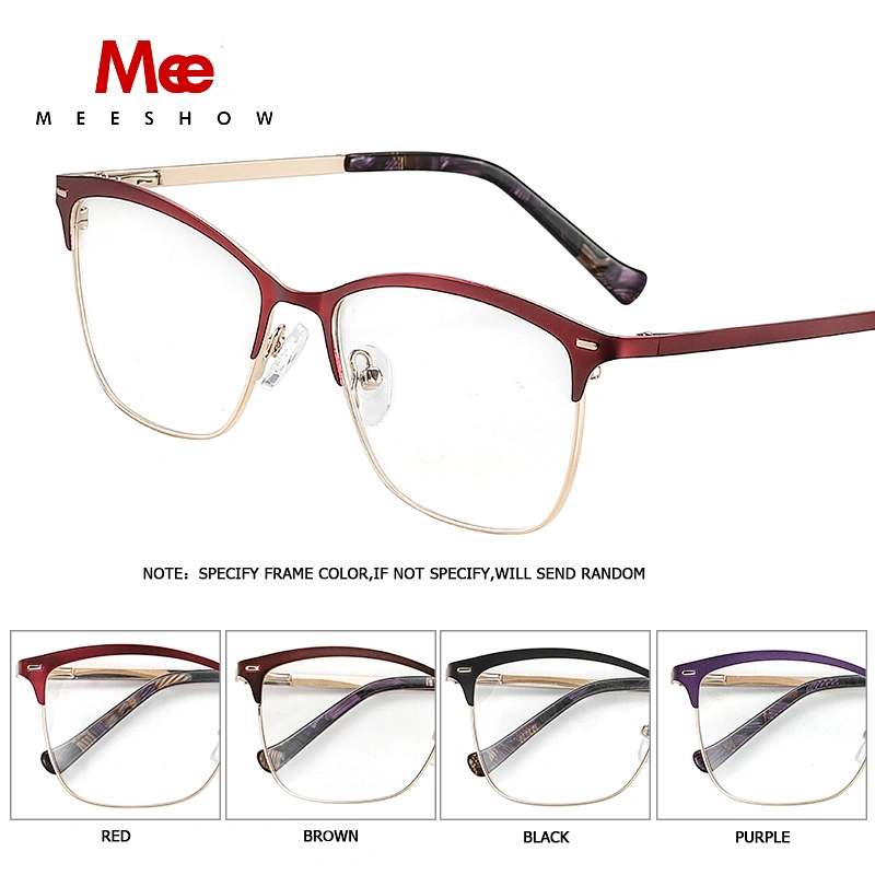 Meeshow Brand Alloy glasses frame women's eyeglases cat eye eyewear female optical blue prescription glasses myopia 5061