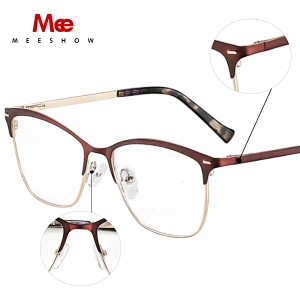 Meeshow Brand Alloy glasses frame women's eyeglases cat eye eyewear female optical blue prescription glasses myopia 5061