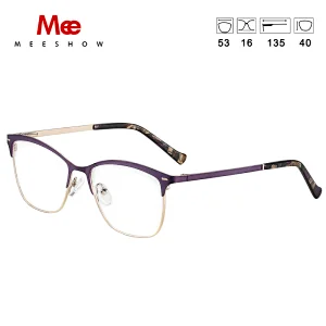 Meeshow Brand Alloy glasses frame women's eyeglases cat eye eyewear female optical blue prescription glasses myopia 5061