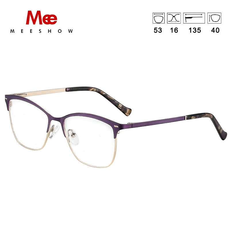 Meeshow Brand Alloy glasses frame women's eyeglases cat eye eyewear female optical blue prescription glasses myopia 5061