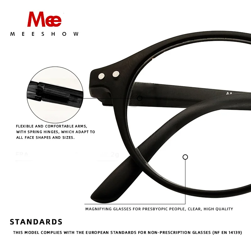 Meeshow Brand New Lesebrille Katzenauge Transparente Mode Brille Lesebrillen Europe Style Männer Frauen Lesebrille 1816