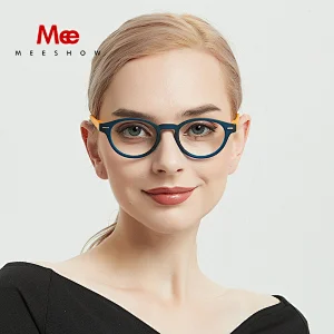 Meeshow lunettes de lecture oeil de chat hommes lunettes mode lunettes transparentes rondes lunettes cadre femmes presbytie lunettes +1.25 1330