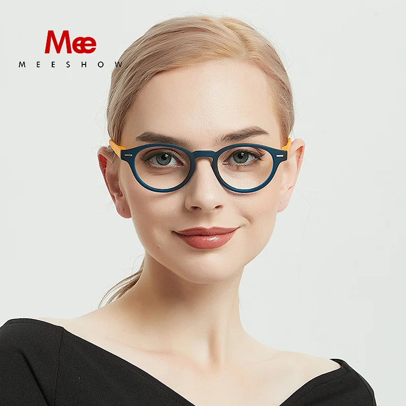 Meeshow Lesebrille Cat Eye Männer Brille Mode Brille Transparente runde Brille Rahmen Frauen Presbyopie Brille +1.25 1330
