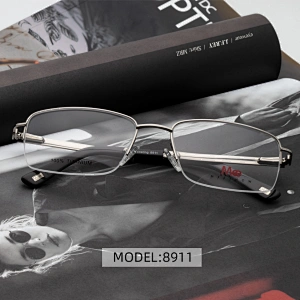 New MEESHOW Prescription glasses Titanium Half Rim Frame Glasses Men Business Optical Frame Titan Eyeglasses with Case 8911