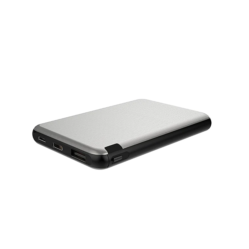5000mah pocket size metal texture power bank with LED