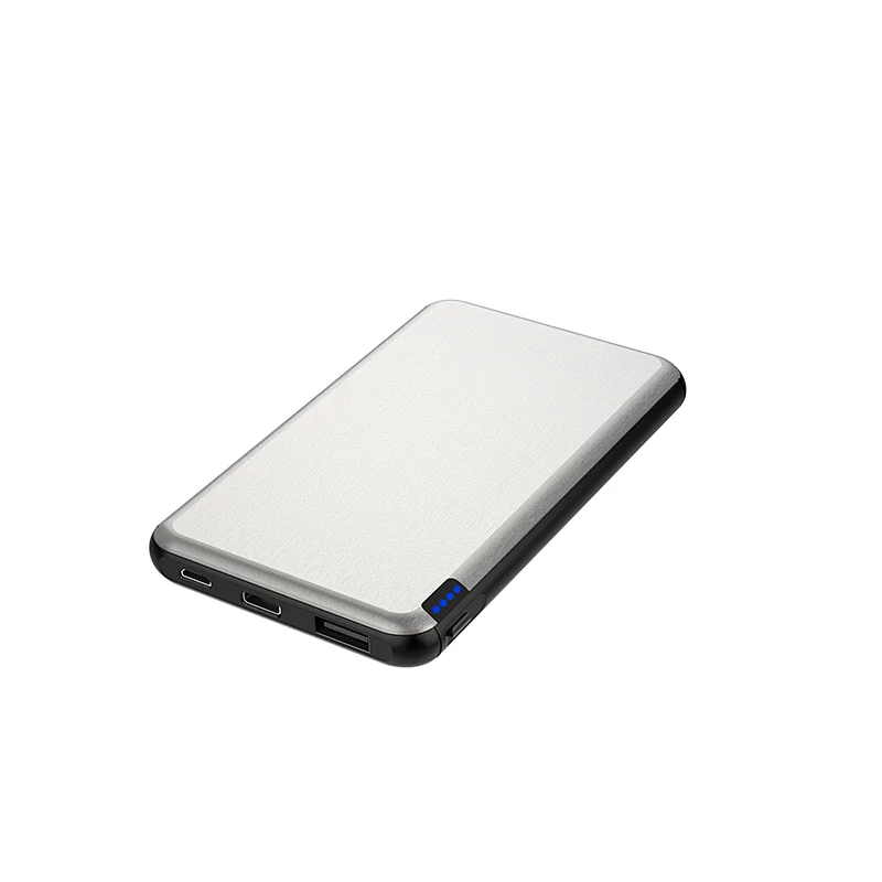 5000mah pocket size metal texture power bank with LED