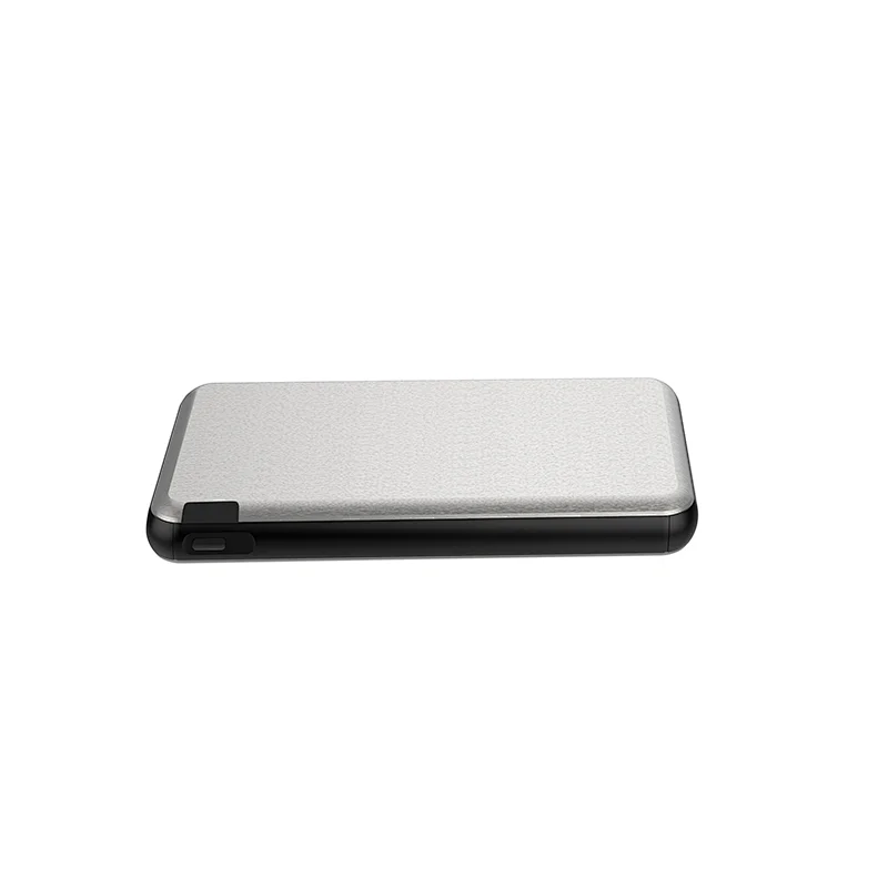 5000mah pocket size metal texture power bank with LED