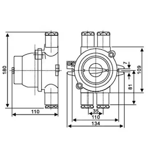 dCHH202-4 Brass Ex de IIC T6 Explosion-proof Power Switch