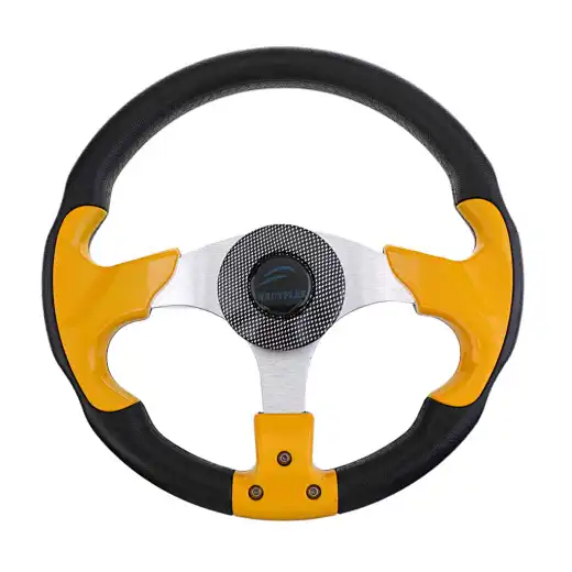 PU Foam Cover Boat Steering Wheels 3 Spoke 3/4" Tapered Shaft For Yacht BZFX-A03