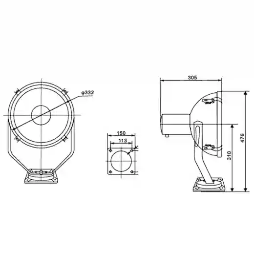 TG1-B IMPA 792011 - 792013 Steel Marine Spotlight E40 100-230V 300W