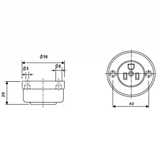 IMPA 792902 Marine Cabin Socket 250V/15A