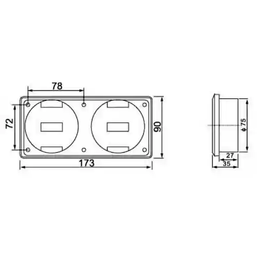 Marine Cabin Socket 250V 10A