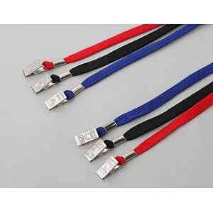 Synthetic Fabric Neck Lanyard With 2 Spring Jaw Clips