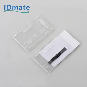 badge holder with slider for double cards