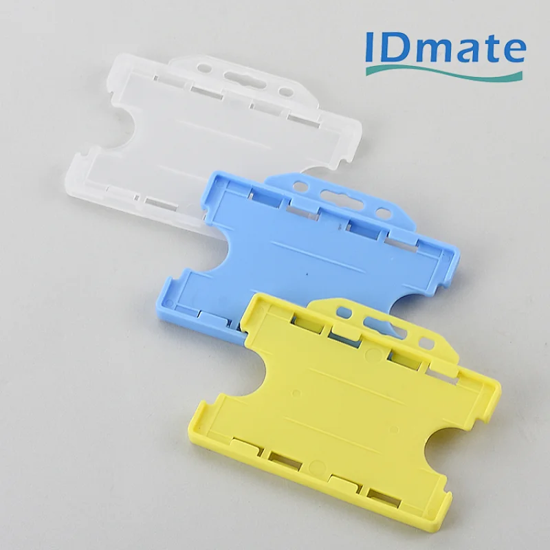 Rigid plastic double sided ID card holder