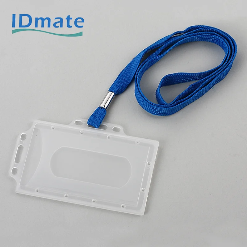 Lanyard hanging hard plastic badge holder