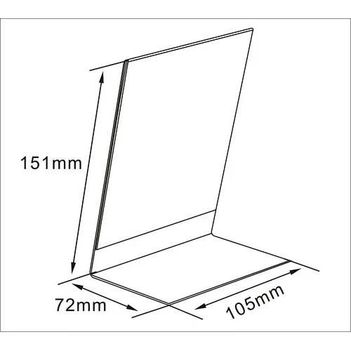 slant back PVC table sign holder