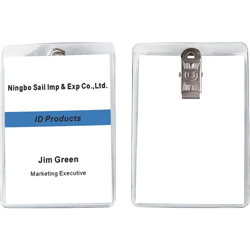 Vertical Format Portrait Orientation Pre-punched Anti-dirty Soft Badge Wallet