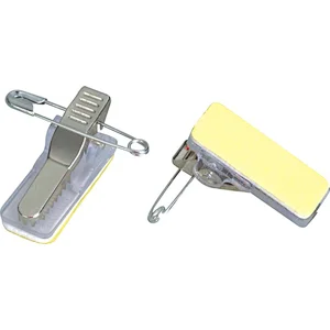Milk Yellow Versatile Brooch Pin Sensitive ID Badge Clip and Foam Adhesive