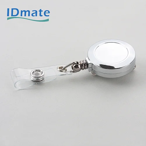 Retractable badge reel with chrome plating-1