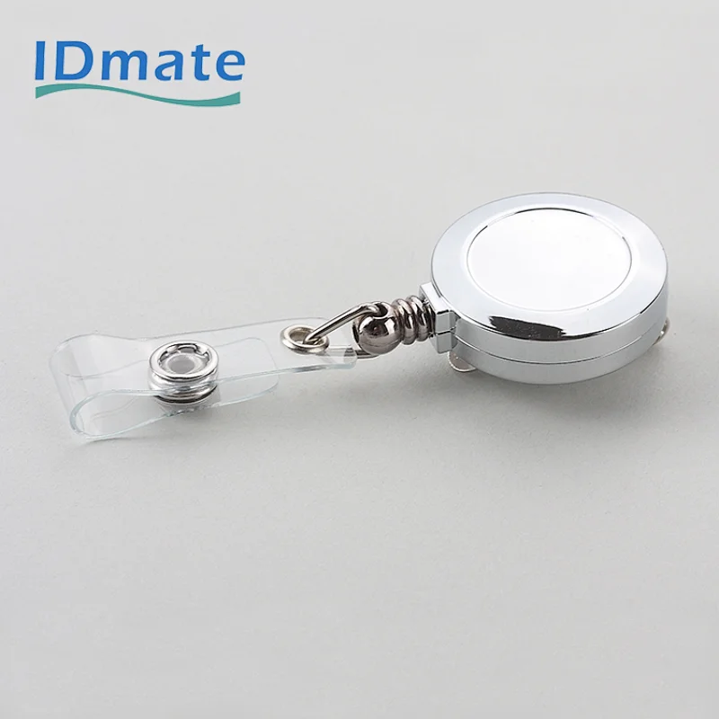 Retractable badge reel with chrome plating-1