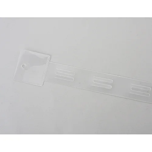 Transparent plastic hanging clip strips with hooks