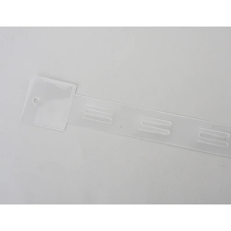 Transparent plastic hanging clip strips with hooks