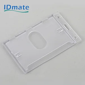 Clear rigid badge holder in Portrait direction