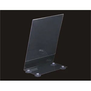slant back Acrylic table sign holder with suction cups