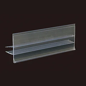 Concave Convex Chain Stores Exhibition Shelf Attached Data Strips For Glass Shelf