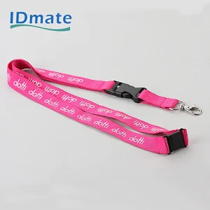 Printed neck lanyard with safety breakaway