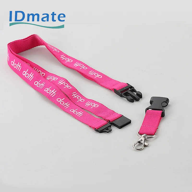 Identification Embossing Jacquard Neck Lanyard with Detachable Buckle
