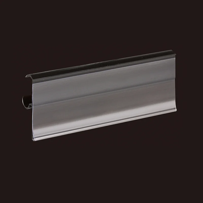 Retail Data Strip Label Holder for Double Wire Shelves