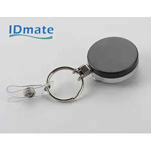 Steel badge reel with two colors on  2 sides