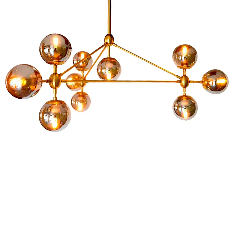 LÁMPARA DE TECHO LAGERTA II // Vintage colgante 10 Luces Dorada