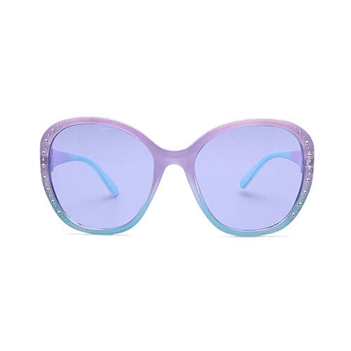 Pink to blue oversized PC sunglasses with diamonds