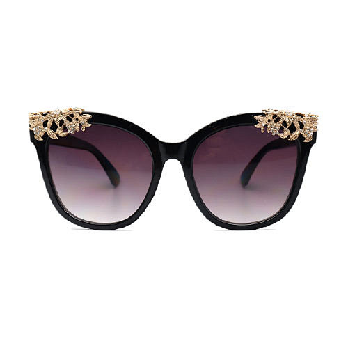 Fashion oversized PC women sunglasses cat eye flower docration sun glasses