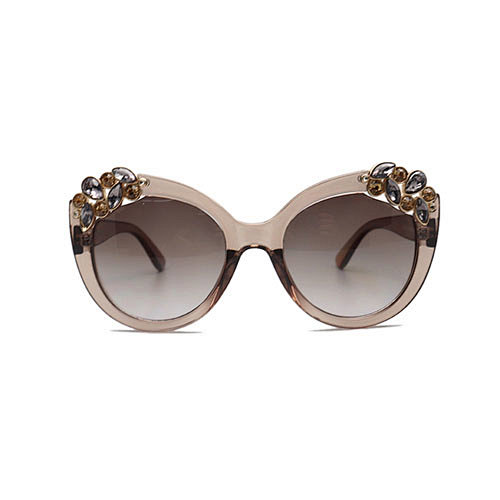 High quality square lady sunglasses metal flower decoration sun glasses