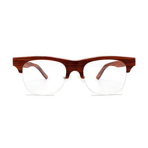Half-rim bamboo environmental  optical eyeglasses frame