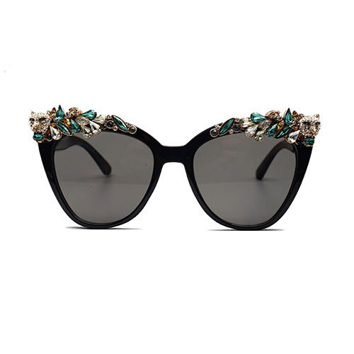Fashion oversized PC women eyeglasses cat eye flower docration sunglasses