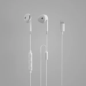 High quality earbuds with lighting connector for apple mfi lighting earphone wired headphones with mic for iphone