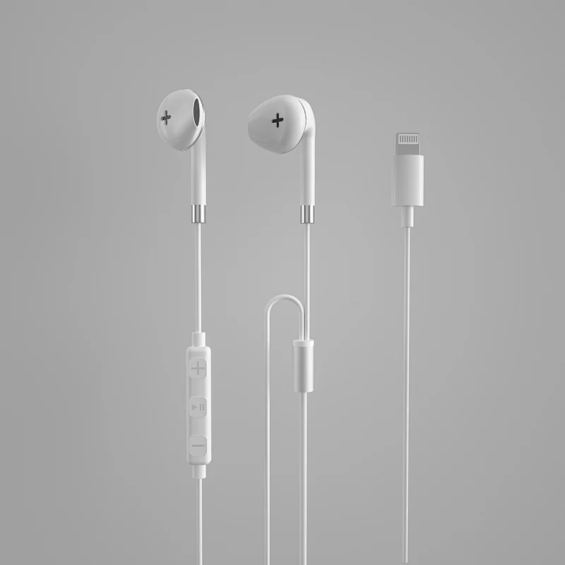 High quality earbuds with lighting connector for apple mfi lighting earphone wired headphones with mic for iphone