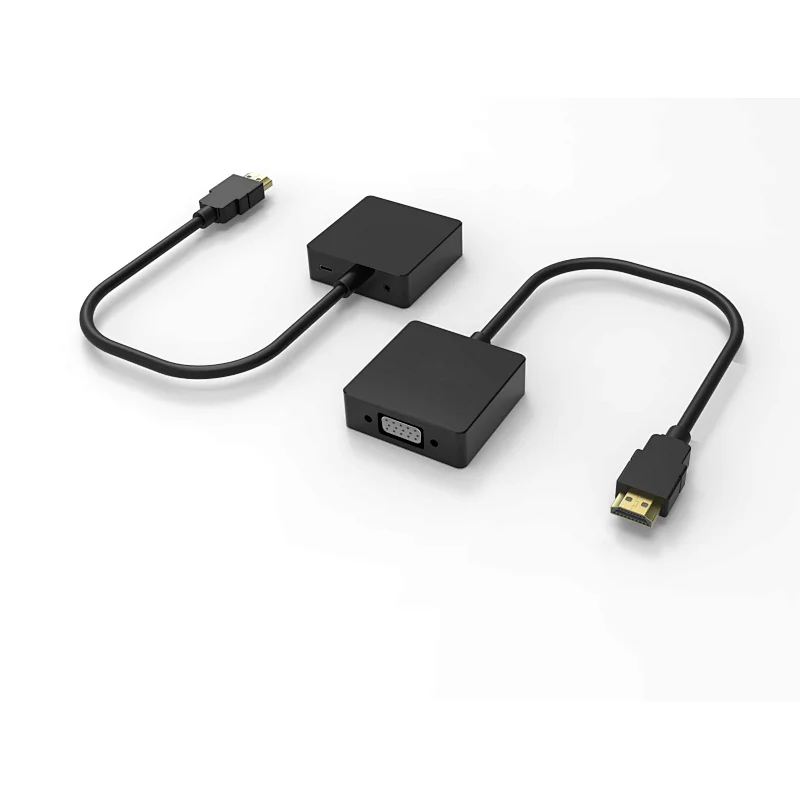 HDMI 转 VGA适配器公座到母座转换器1080P数字转模拟视频音频用于PC笔记本电脑平板电脑