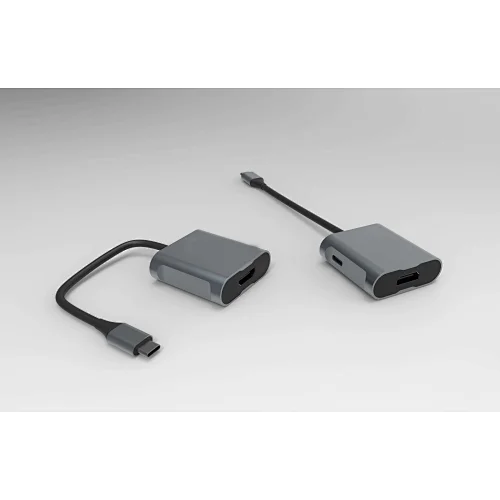 USB type-c hub 转HDMI双接口母座和pd充电100w 三合一扩展坞