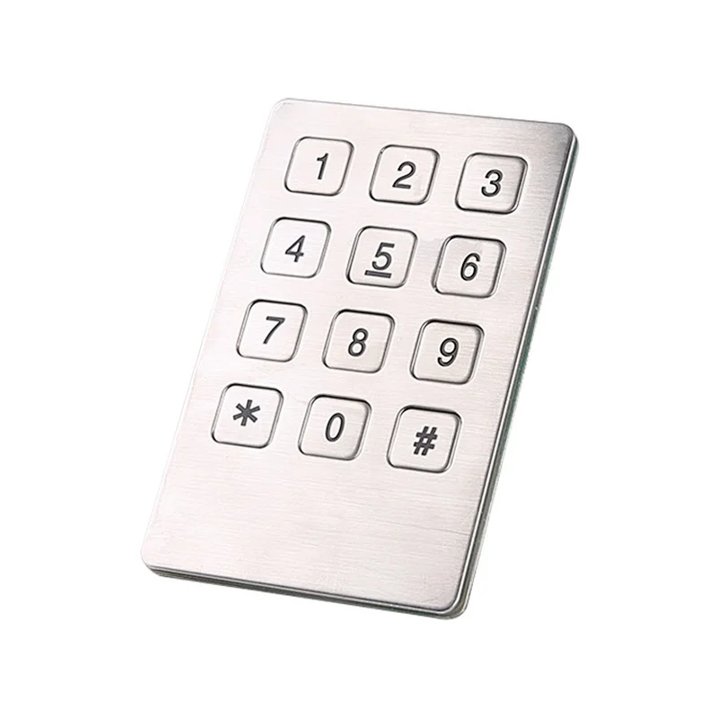 Stainless Steel Dust Proof 3x4 Buttons Uart Vending Machine Digit Keypad
